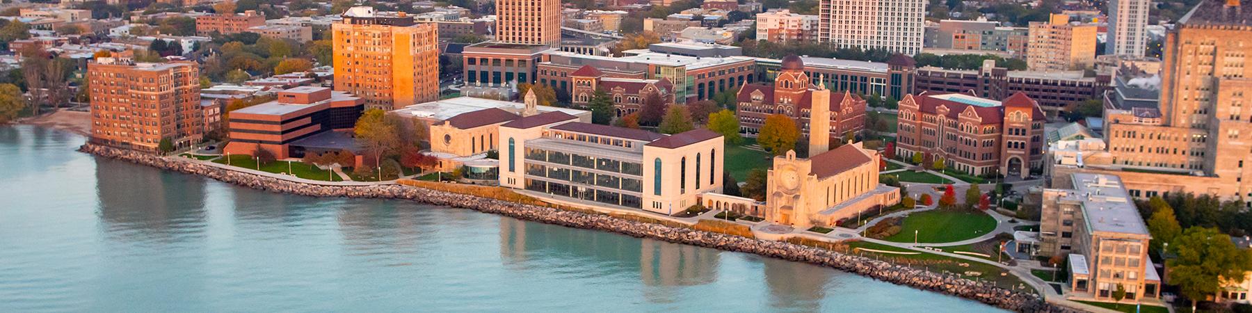 Aerial View of Loyola University Chicago's Lakeshore Campus